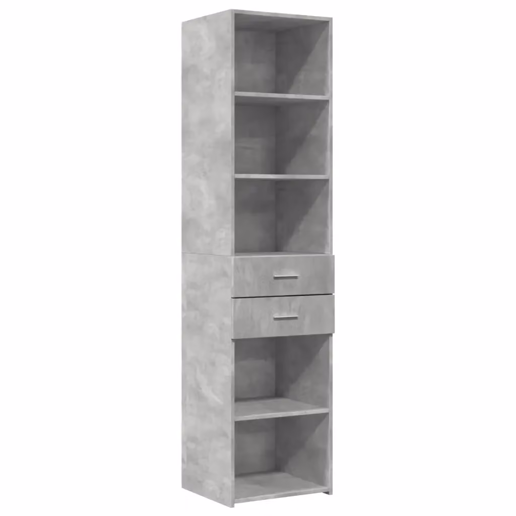 Credenza moderna vidaXL in legno e MDF Grigio, sospesa, L 45 cm x P 42,5 cm x H 185 cm – 2