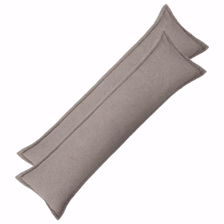 Set di 2 federe vidaXL HOUTEN in tessuto bouclé grigio chiaro, L 145 cm x L 40 cm