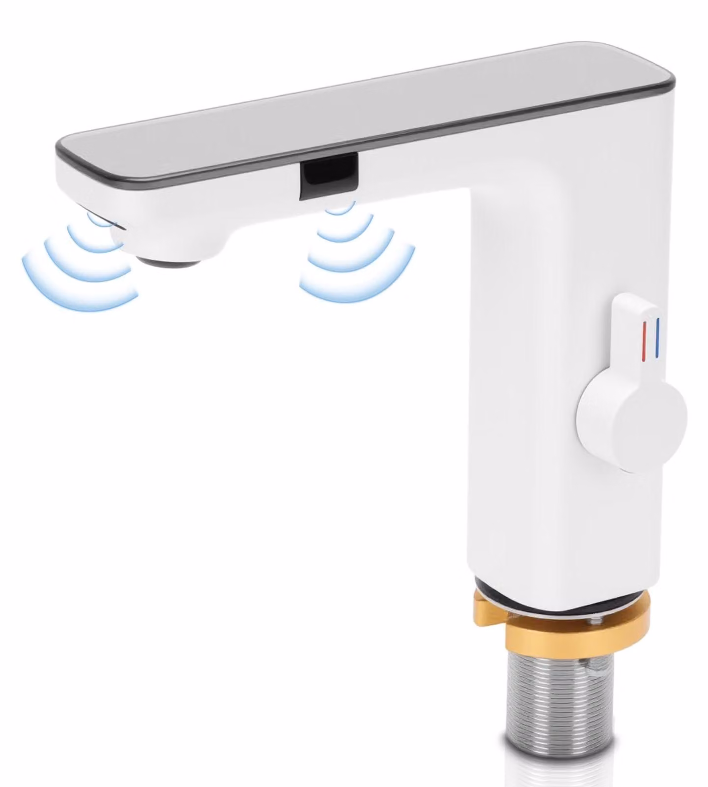 Rubinetto a sensore, senza contatto, con display digitale, colore bianco