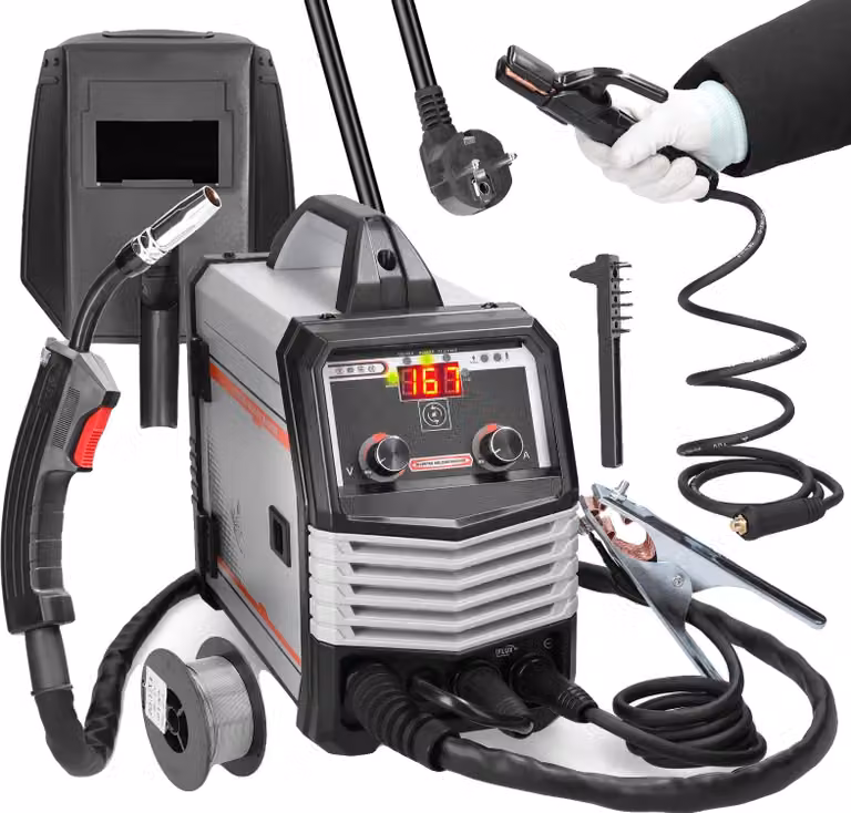 Saldatrice, funzionalità 4in1, potenza massima 160A, design compatto e portatile, supporta processi MIG/MMA/MAG/TIG, protezione integrata contro il surriscaldamento