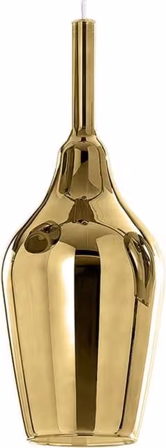 Lampada a sospensione OFELIA S/12 Gealuce in vetro borosilicato oro specchiato e trasparente con portalampada G9 – 1