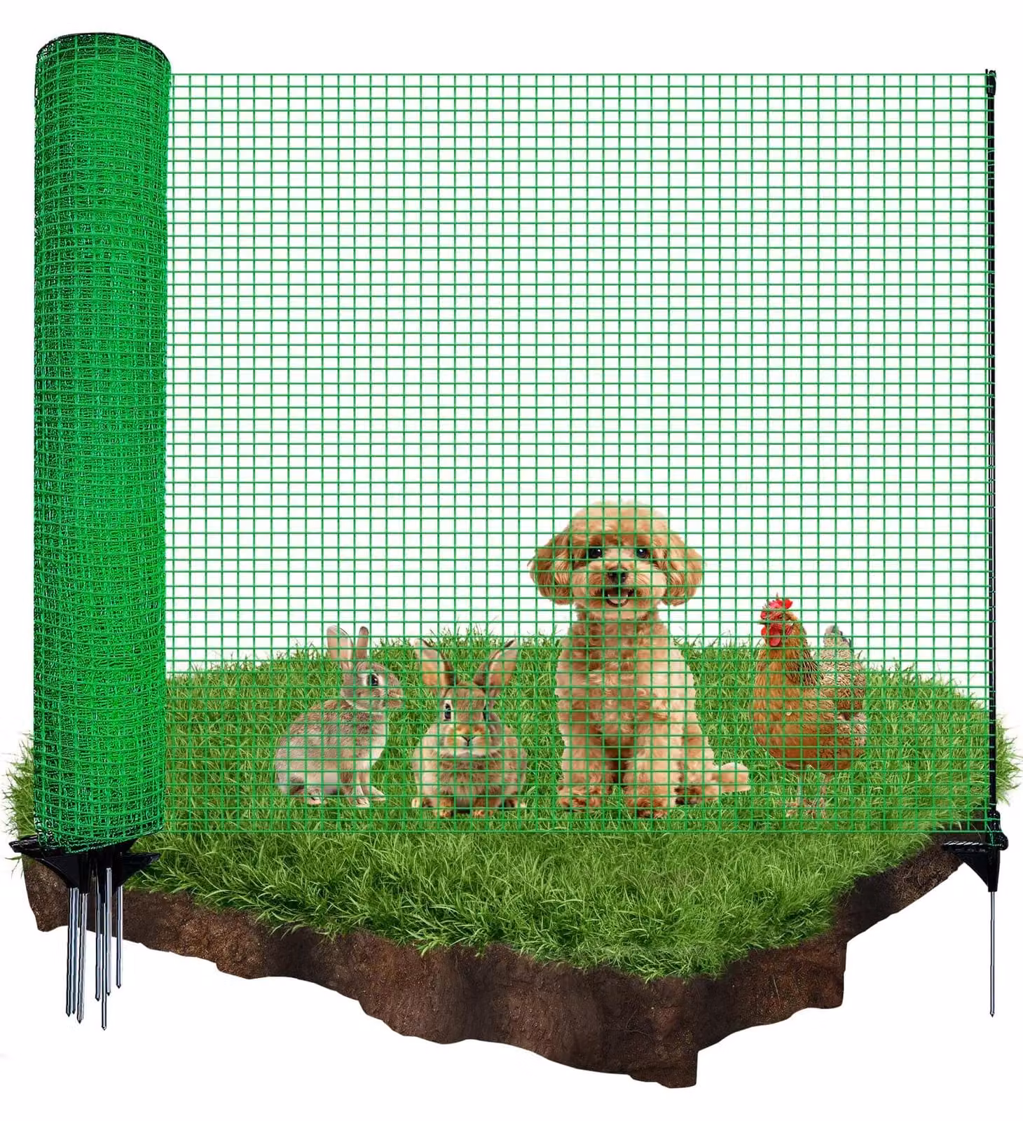 Recinzione da giardino, 15 metri di lunghezza, 90 cm di altezza, 9 pali, recinzione a pannelli a maglie strette, ideale per cani