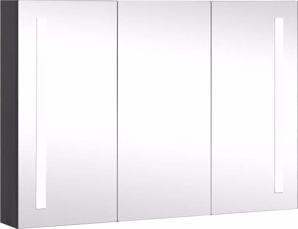 Armadietto Bagno con Specchio e LED 89x14x62 cm