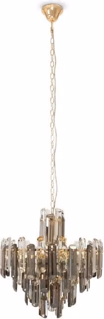 Maytoni Lampadario Sospeso Contemporaneo Flare con 6 Luci in Metallo Oro e Vetro Trasparente – 1
