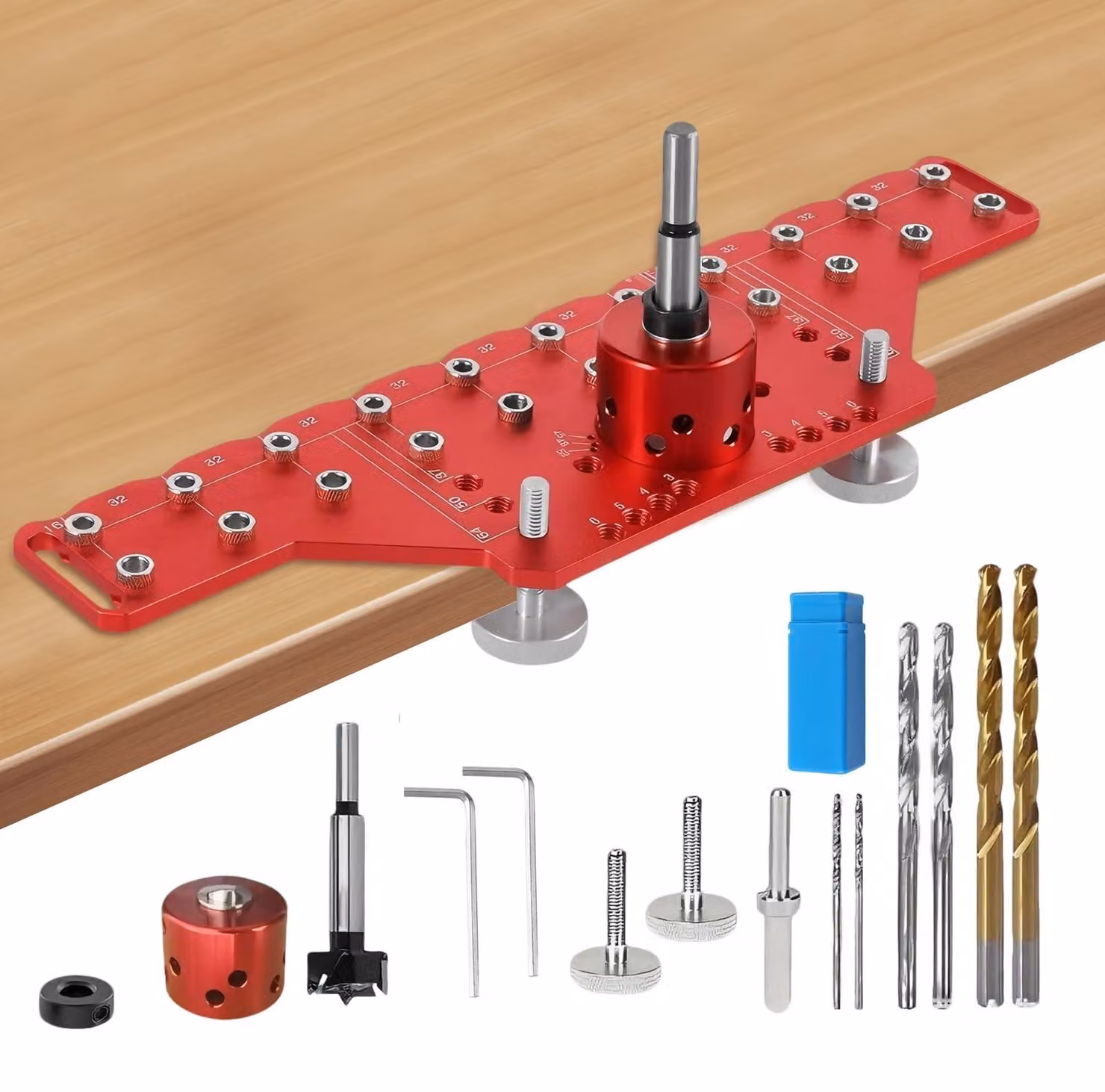 Omgoods - Dispositivo 2-in-1 per foratura di precisione nel legno