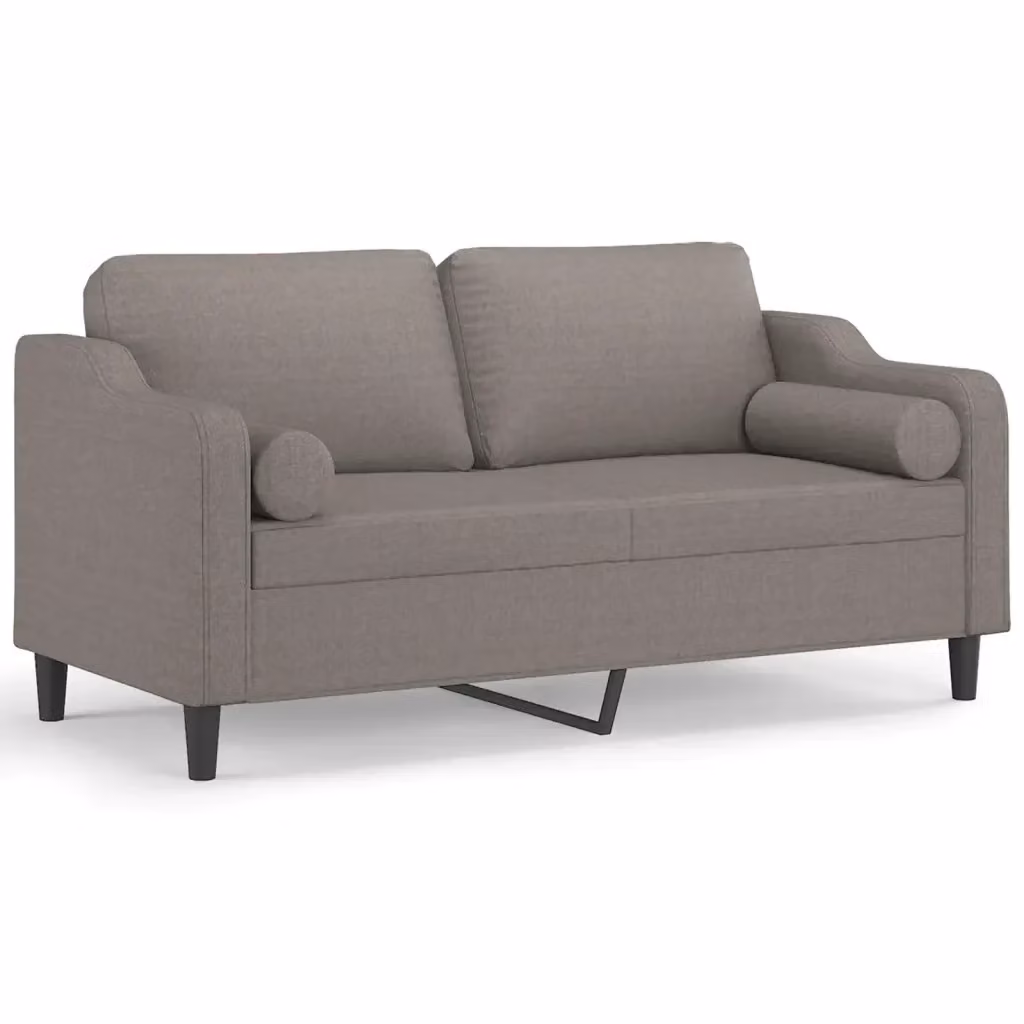 Divano a 2 posti moderno vidaXL in tessuto beige o grigio con cuscini e coperture rimovibili – 2