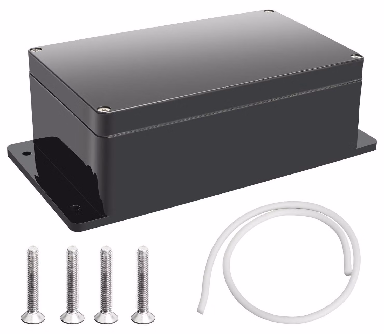 Scatola di giunzione impermeabile IP65, dimensioni 240 x 120 x 75 mm, in plastica, colore nero