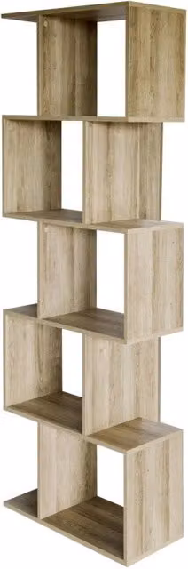 Libreria Casa Collection con Ripiani Sfalsati in Legno Marrone L: 58 cm, P: 28 cm, H: 180 cm