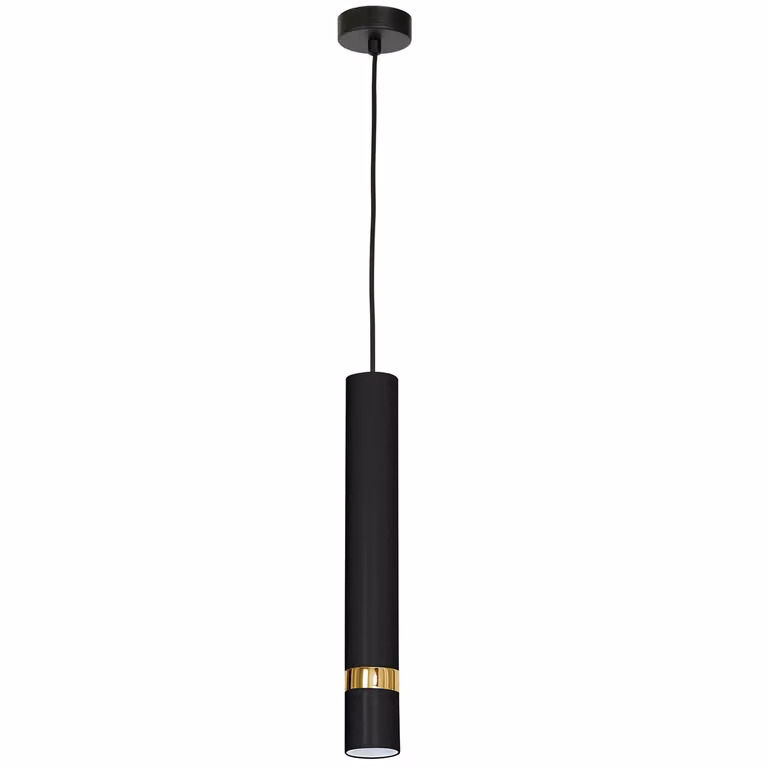LUMINEX lampe lighting lampada a sospensione Reno nero/oro 1