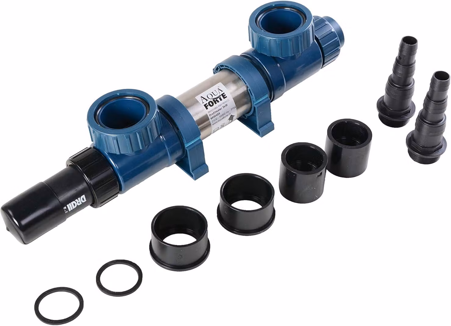Riscaldatore per stagni, acciaio inossidabile professionale - 3 kW - Max. 15 m³ - Termostato regolabile