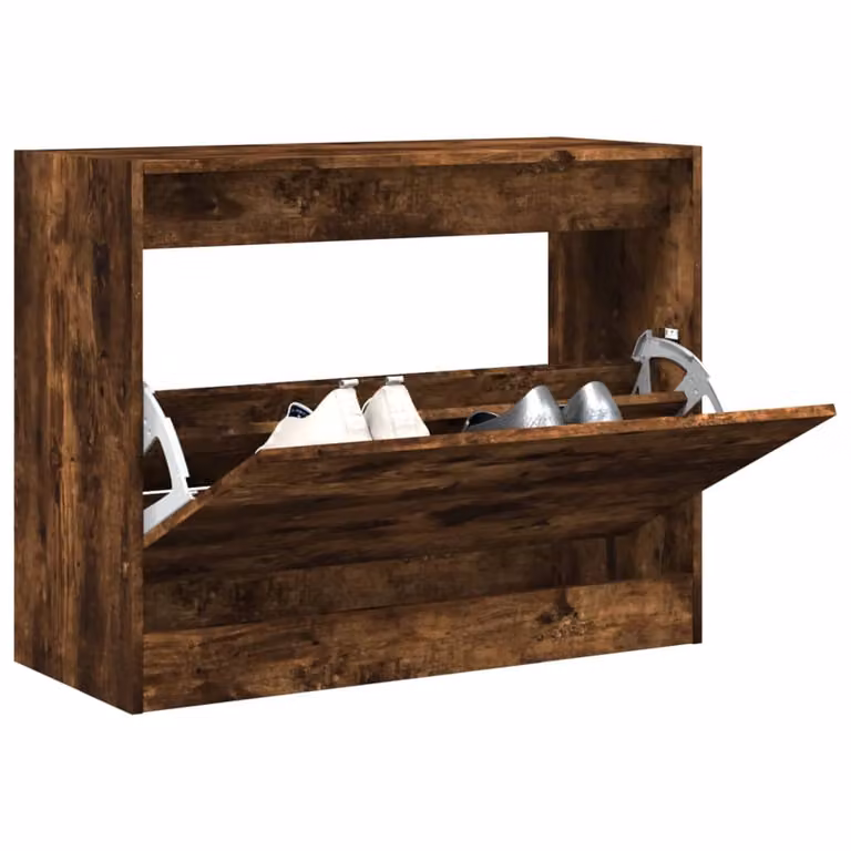 Scarpiera moderna da parete vidaXL in legno rovere color marrone L 80 cm, P 34 cm, H 63 cm