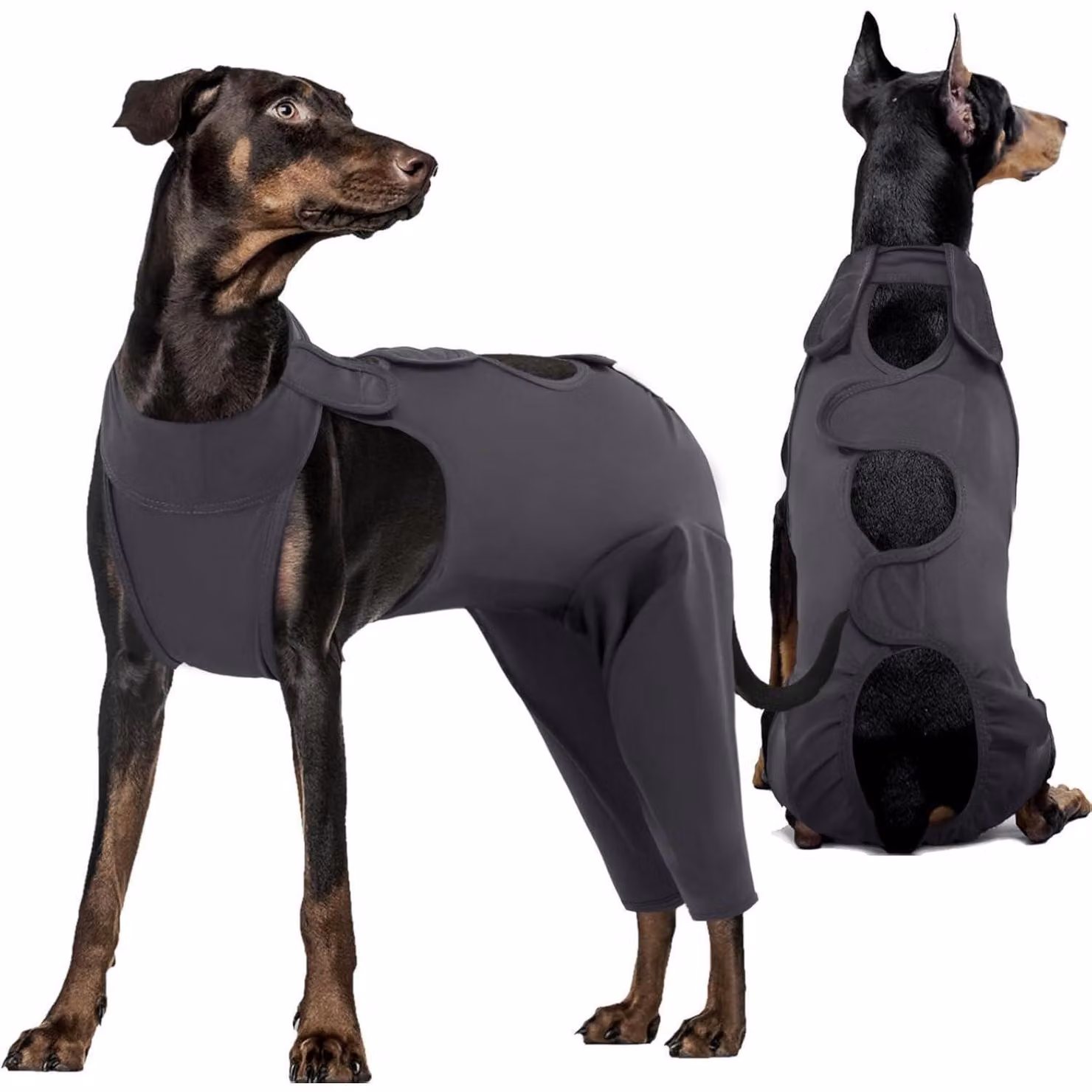 Abbigliamento post-operatorio per cani, colore grigio, taglia L
