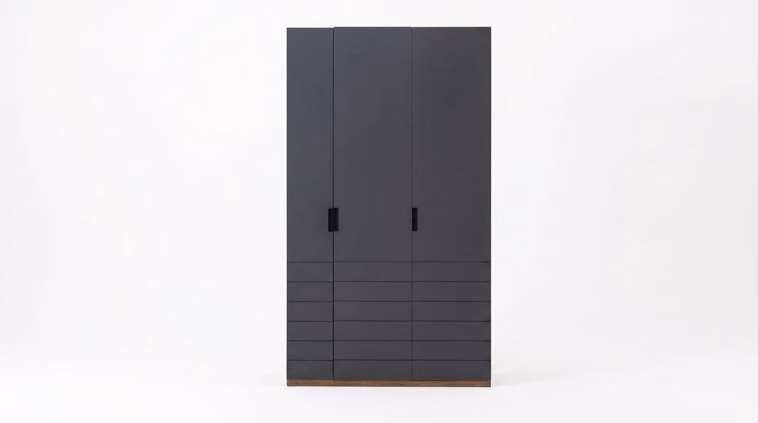 Armadio elegante, 3 ante, colore antracite, stile loft, moderno e funzionale