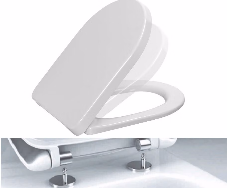 Sedile WC Ramm compatibile con Opoczno Urban Harmony, realizzato in duroplast antibatterico, con cerniera in metallo