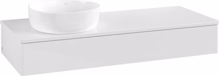 V&B Mobiletto senza struttura frontale Antao 120x19x50cm, WBP colore Lac, glo wh. Lac