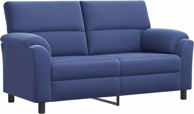 Divano moderno in velluto blu vidaXL con coperture rimovibili L: 174 cm, P: 85 cm, H: 93 cm