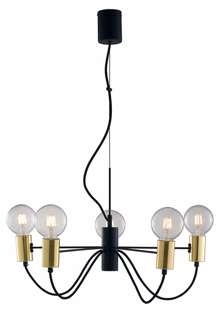 LUCE Design Lampada a sospensione Axon a 5 punti E27 Nero/Oro