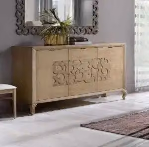 Credenza madia buffet moderna Eva KIVIO in legno di frassino color beige