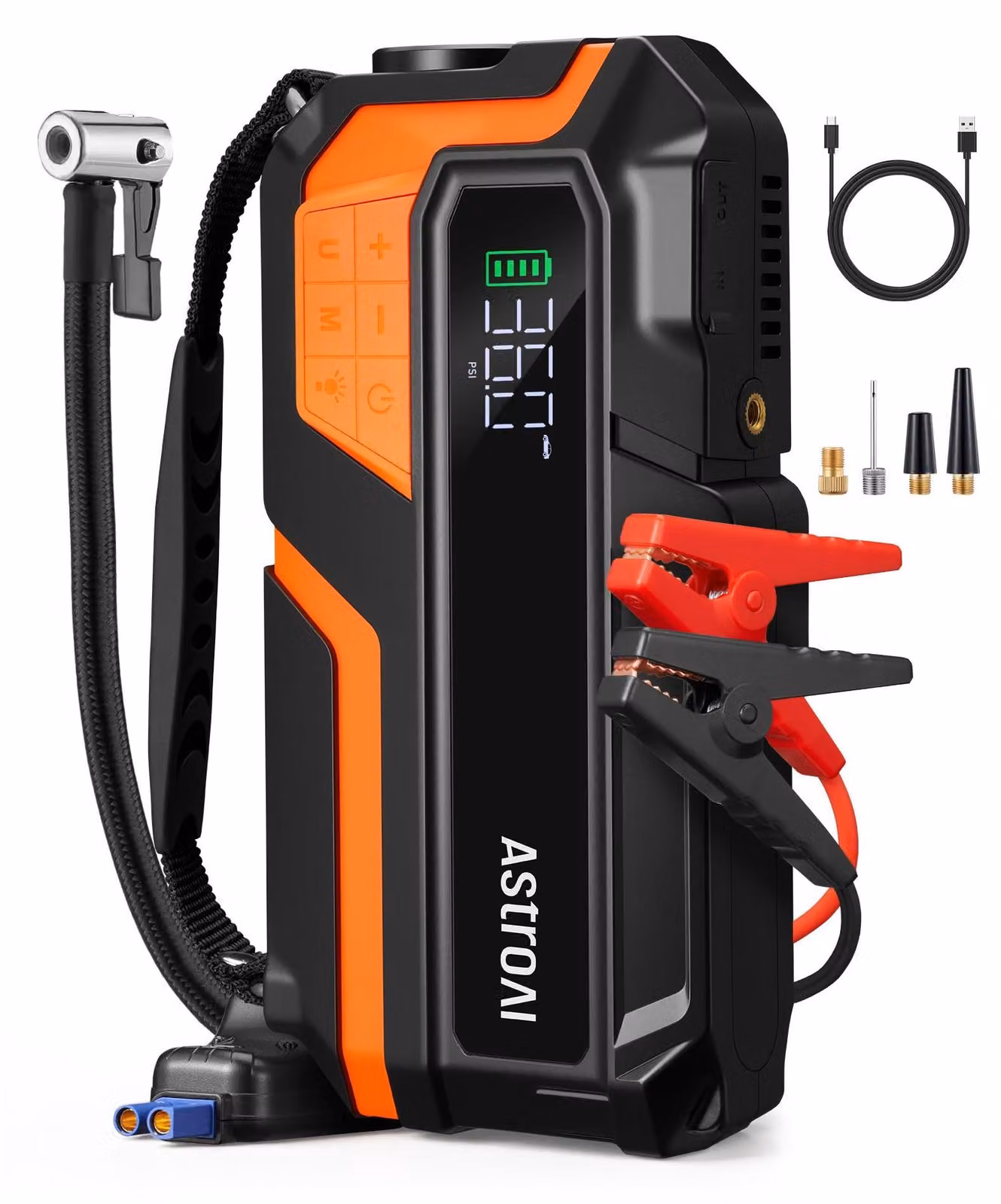 Avviatore portatile per auto a 12V, con compressore da 150 PSI e potenza di 8000 Ampere