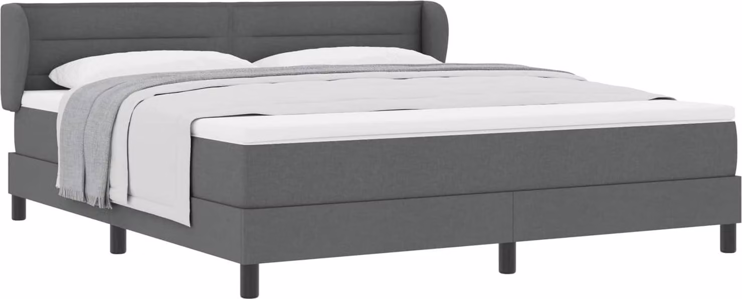 Letto a molle con materasso Grigio scuro 180 x 200 cm Tessuto