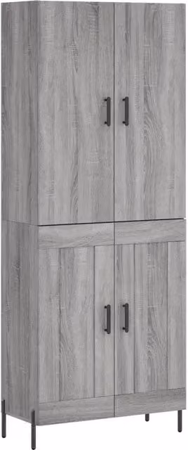 Credenza | Madia | Buffet da pranzo | Armadio da pranzo Grigio Sonoma 69,5x34x180 cm in Legno Multistrato