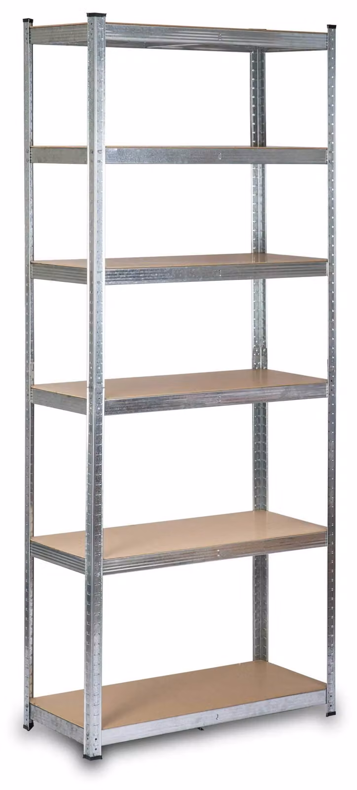 Scaffale portaoggetti con 6 ripiani - 222x90x40 cm - Legno massello lucidato