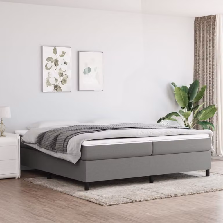 Maison Exclusive - Struttura Letto a Rete a Molle Grigio Scuro 200x200 cm Tessuto