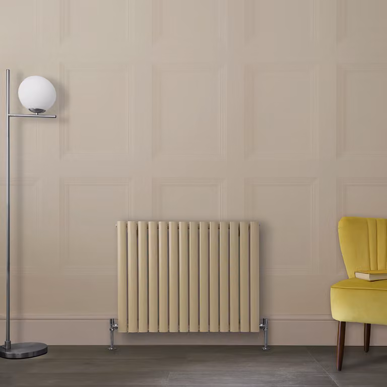 Radiatore di Design Orizzontale HudsonReed in Acciaio Marrone e Beige - L: 82,6 cm, H: 63,5 cm