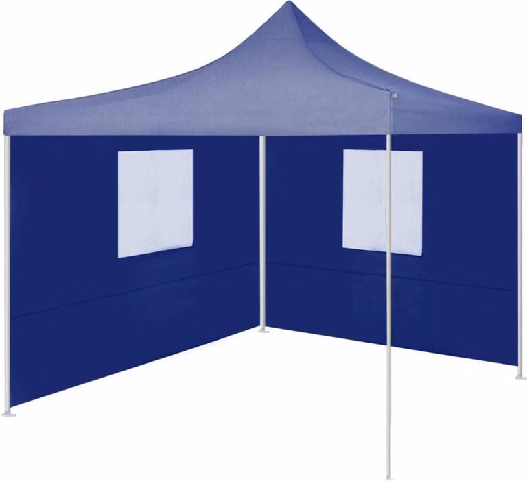Maison Exclusive - Tenda da festa professionale pieghevole con 2 pareti laterali 2×2 m in acciaio blu