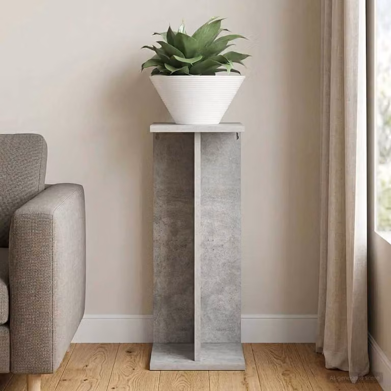 vidaXL Supporto per piante moderno in legno MDF Grigio opaco L/P/H: 25 x 25,5 x 60,5 cm