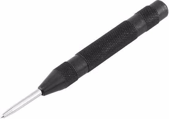 Punzone centrale automatico - Nero - Utensile manuale - Portatile - Resistente agli urti - Marcatore - Con impugnatura ergonomica