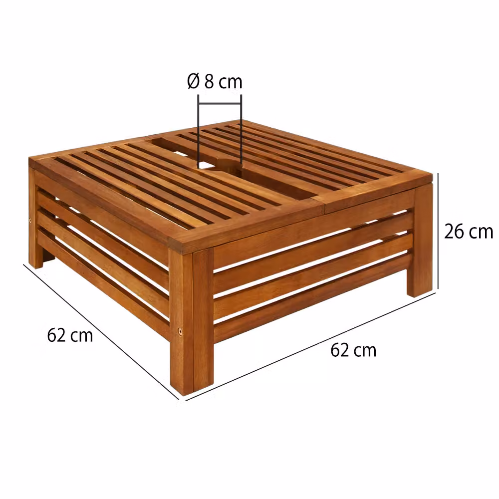 Supporto per ombrellone Deuba in legno di acacia marrone – 4