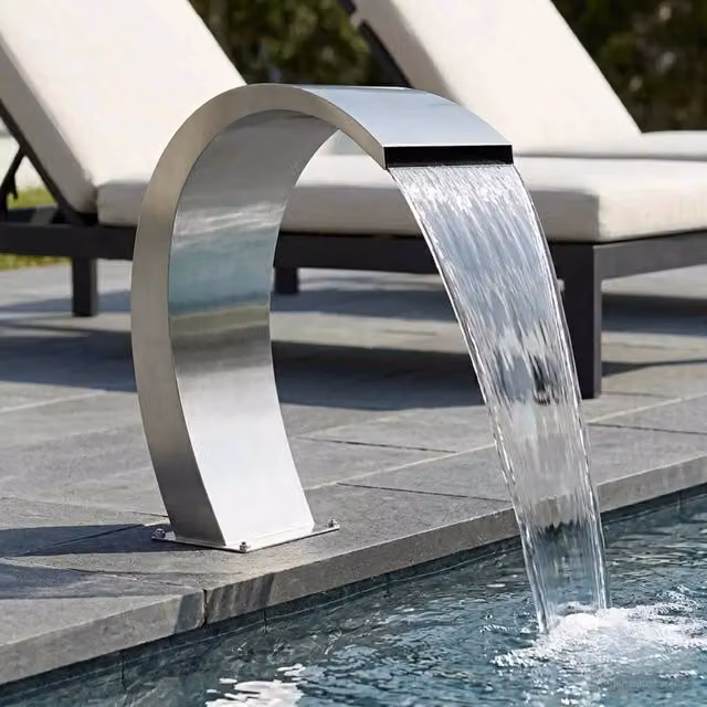 Fontana da Piscina Acciaio Inox 60 x 30 x 70 cm Argento 42039241