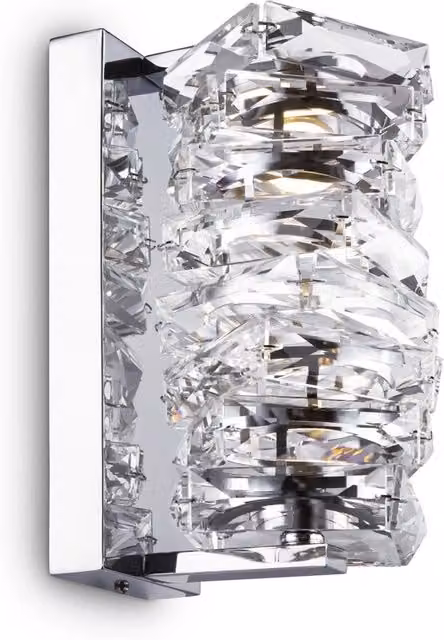 Applique Contemporanea Coil Maytoni in Acciaio Cromo con Diffusore in Vetro Trasparente e LED Luce Bianca Calda – 1