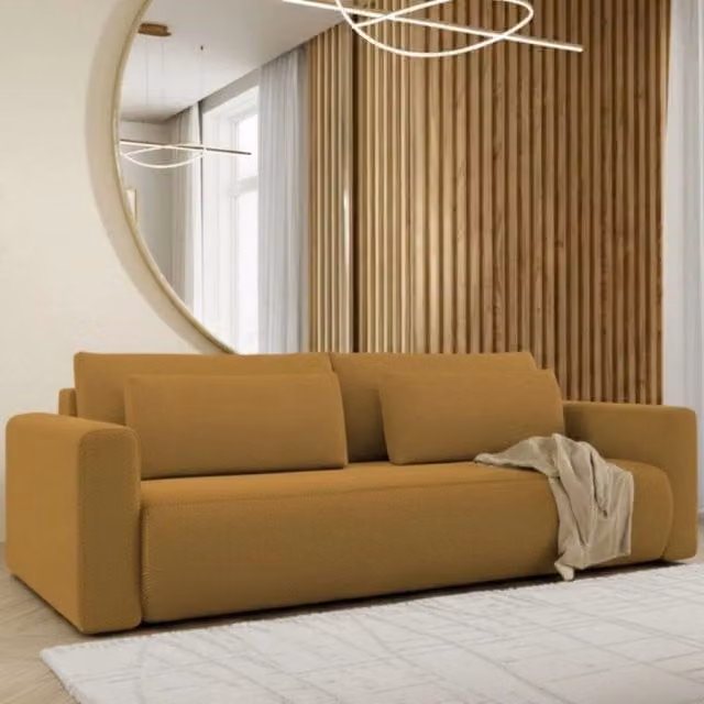 Erbezzo Divano Letto 2 Posti con Contenitore Giallo L: 240 cm, P: 105 cm – 1