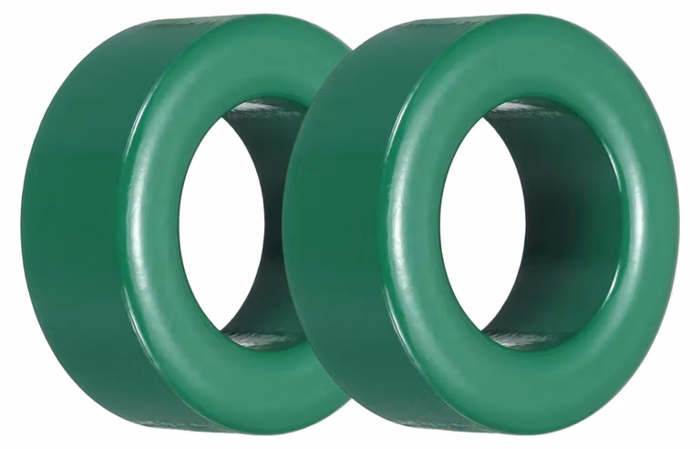 Nucleo toroidale in ferrite, diametro interno di 38 mm, composto da manganese e zinco, colore verde, confezione da 2 pezzi