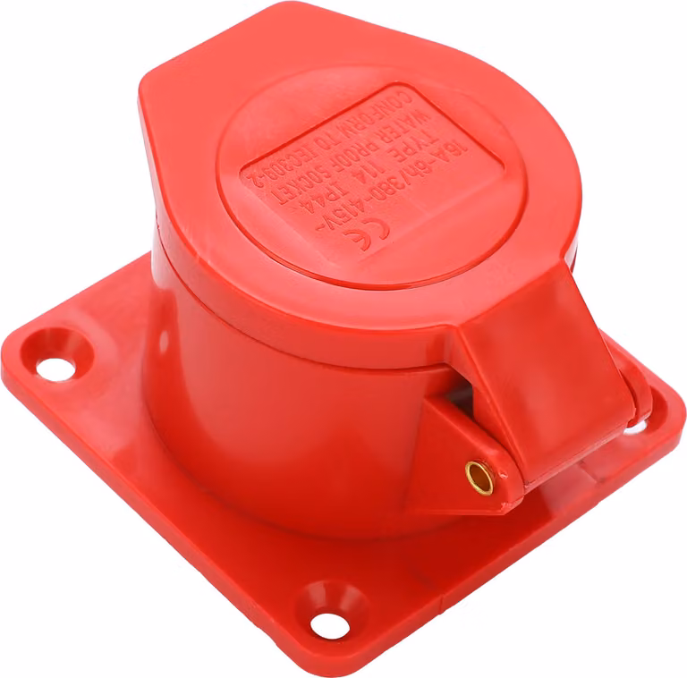 Presa industriale 16 A a 4 poli – trifase 380–415 V, IP44 impermeabile, da incasso, antideflagrante, presa 3P+E