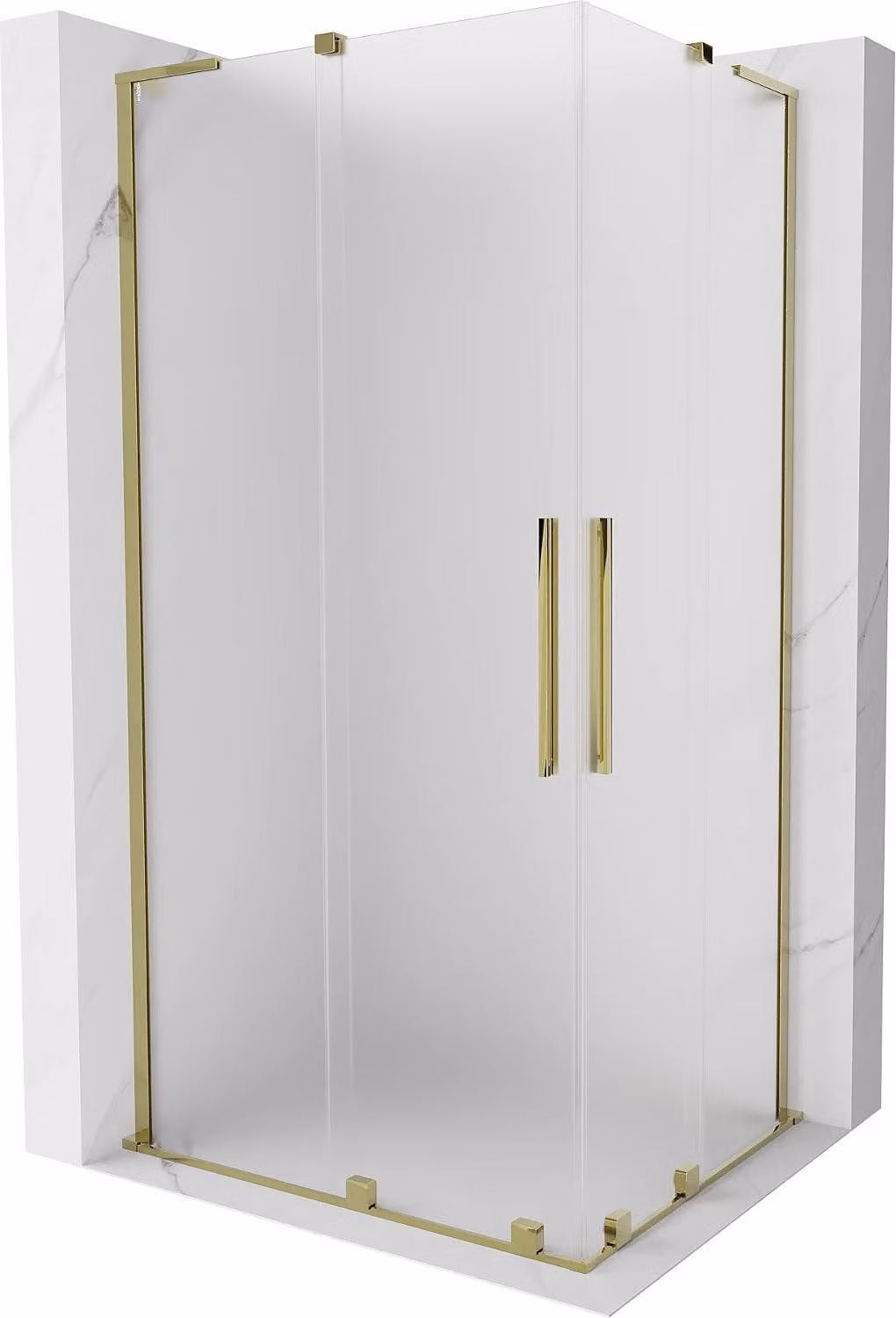 Mexen Velar L Duo cabina doccia scorrevole 100 x 90 cm, ghiaccio, oro - 871-100-090-02-33-50