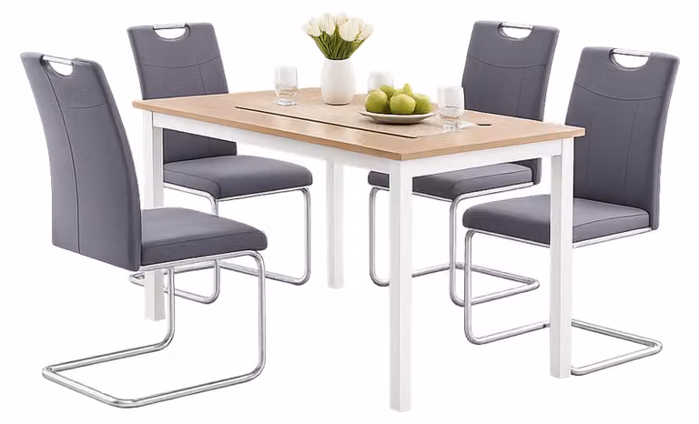 Sedia a dondolo KellyC grigio 4 pezzi HTI-Line