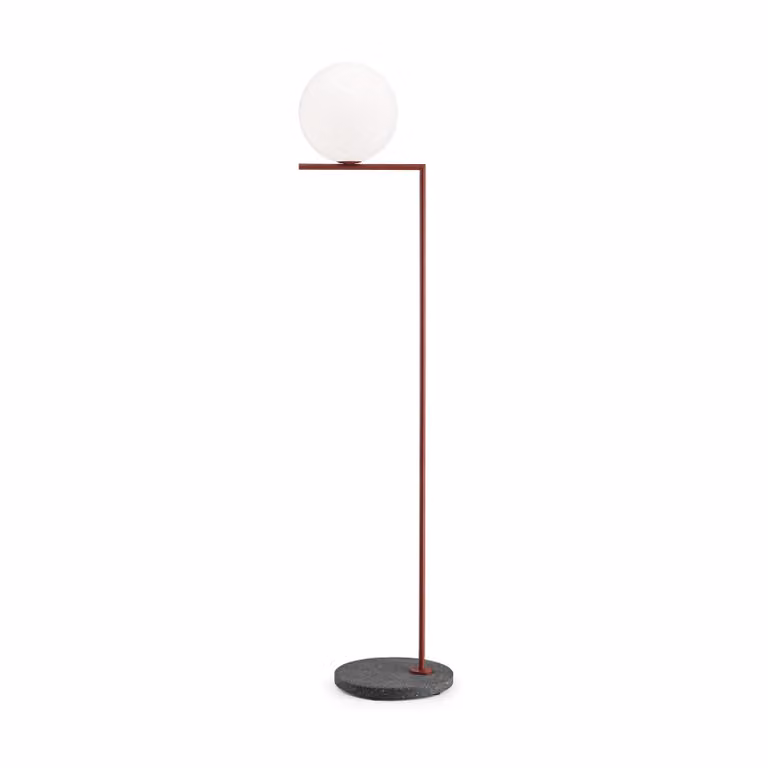 Flos - IC F2 Outdoor H 1852 mm - Lampada da terra da esterno - Rosso Borgogna