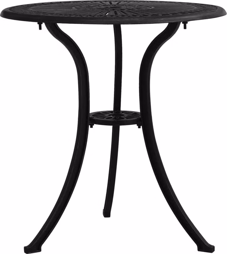 The Living Store tavolo da giardino nero 62x62x65 cm in fusione di alluminio