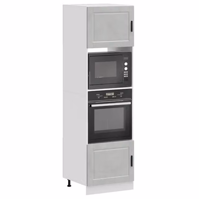 Set di 2 armadi per elettrodomestici vidaXL in legno grigio opaco