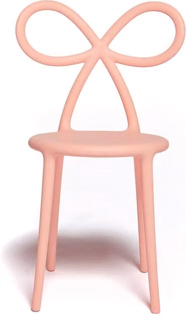 Sedia in polipropilene Qeeboo Ribbon disponibile in bianco, rosa o nero con finitura opaca