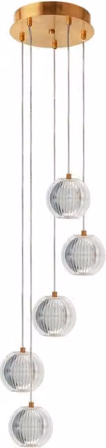Lampada a sospensione glamour Brilliant oro e trasparente con LED CCT 28W