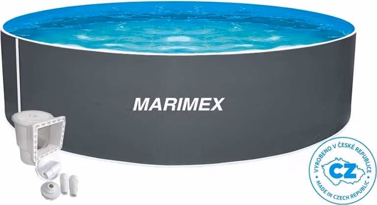 Piscina fuori terra con pareti in acciaio Orlando Pool 3,05 x 0,91 m GRIGIO, con skimmer