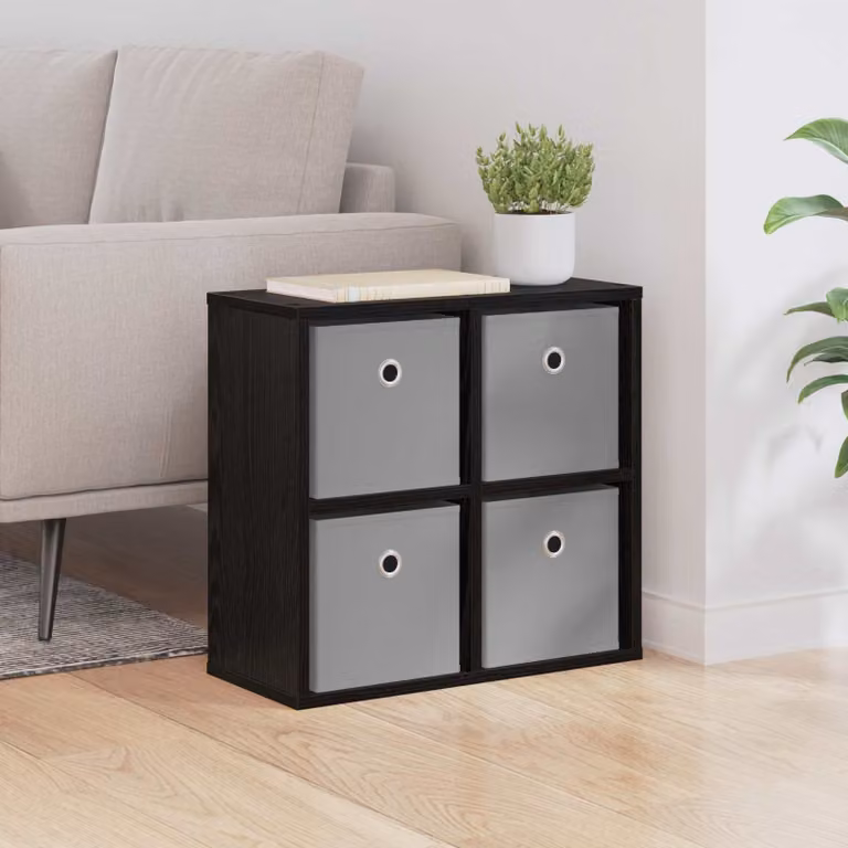 Credenza moderna vidaXL in MDF colore nero L 49,5 cm x P 22 cm x H 47 cm