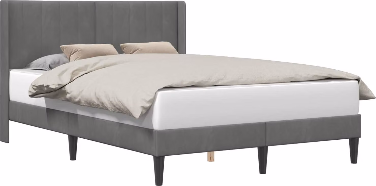Struttura del letto Grigio Scuro 160 x 200 cm Velluto
