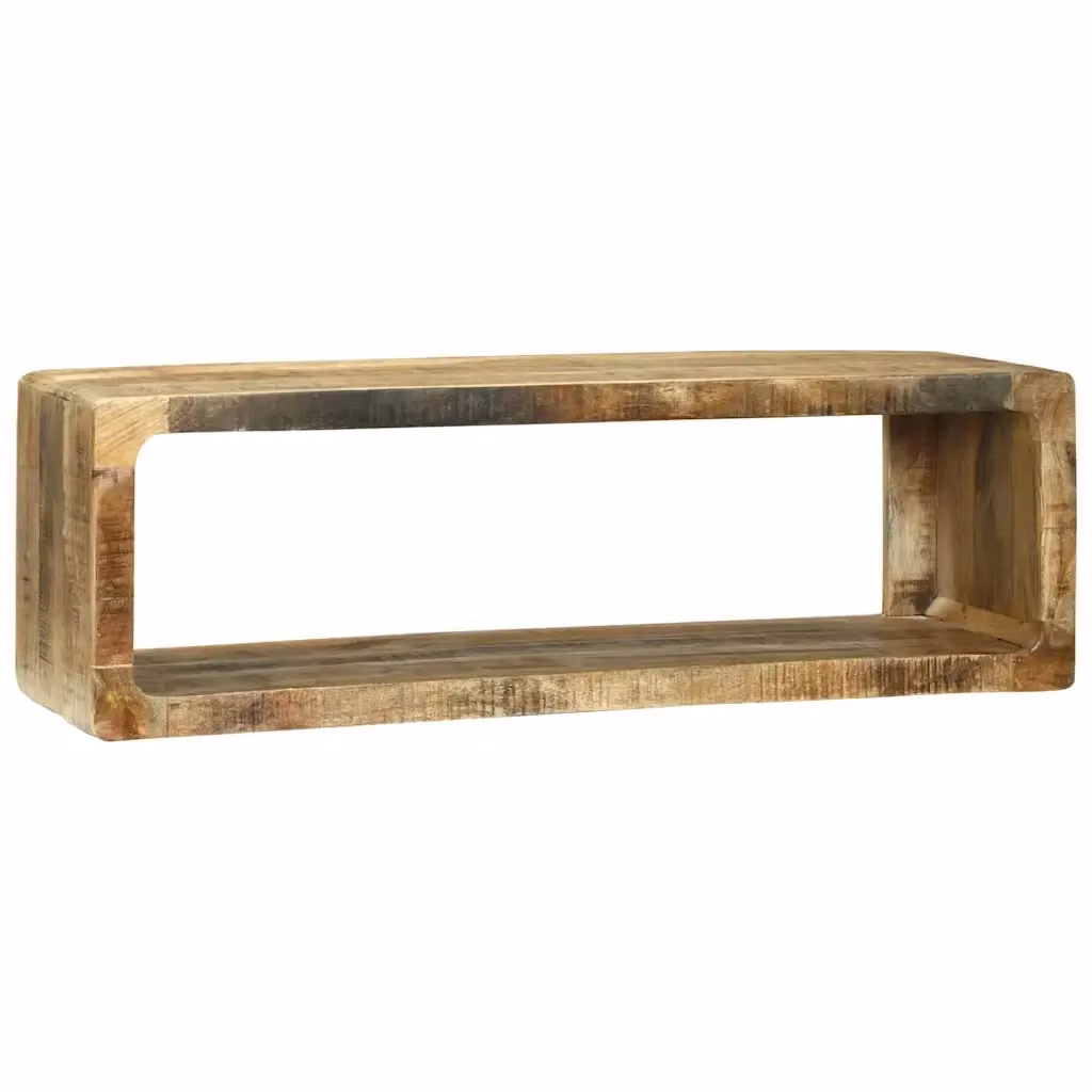 Set di 3 mobili TV moderni vidaXL in legno di mango marrone L/P/H: 100 x 30 x 32 cm – 2