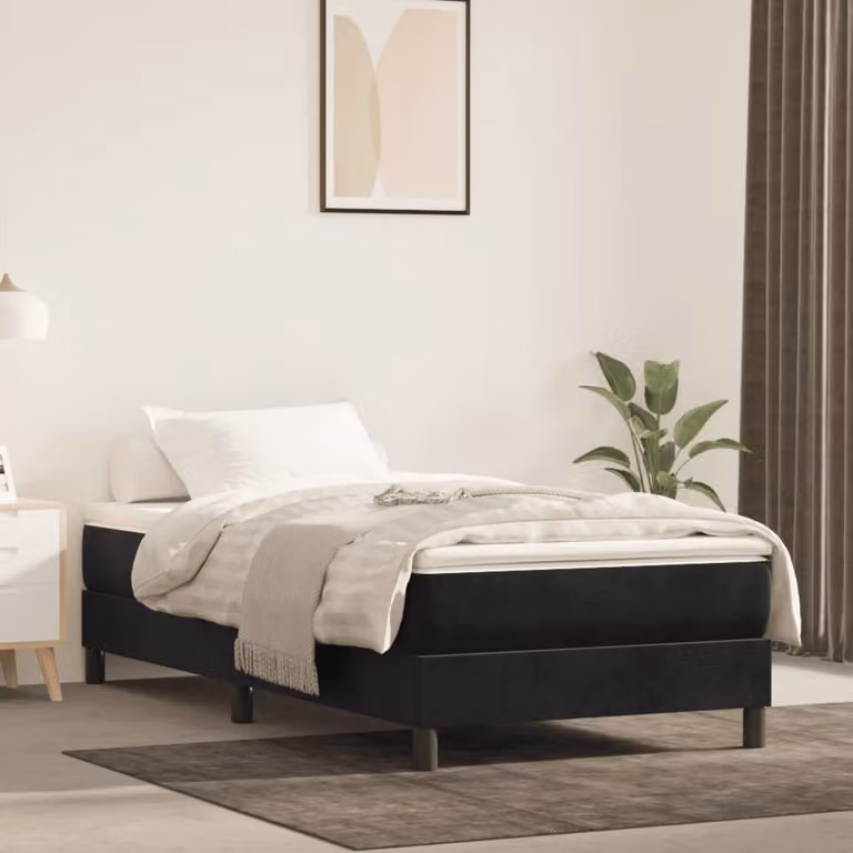Maison Exclusive - Struttura Letto a Rete a Molle Nero 90x190 cm in Velluto