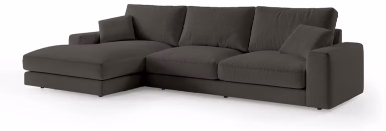 Divano angolare modello Harvesty, colore grigio basalto